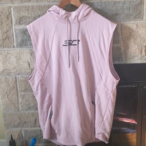 Steph Curry Under Armour Pink sleeveless Hoodie.
